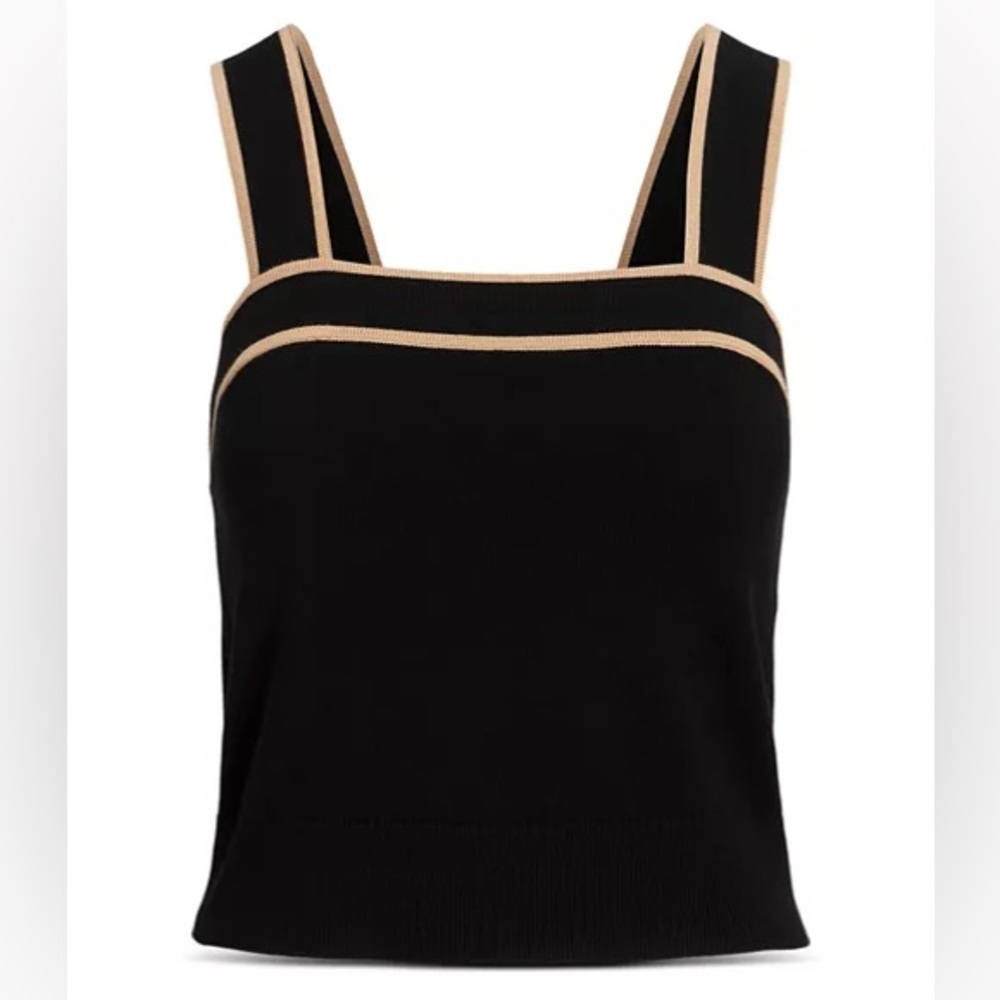 LAUREN Ralph Lauren Black Label Black and Tan Women's Top Size XXL